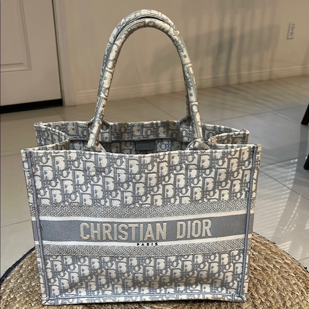 Dior Oblique Gray Book Tote Size Medium